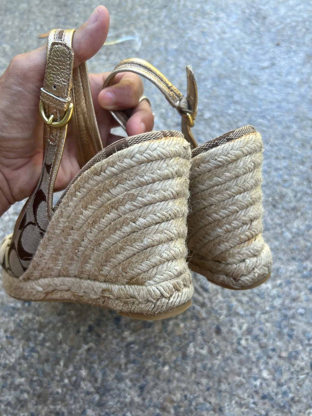 COACH Kara Signature Wedge Espadrille Sandals - Picture 6 of 15